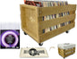 Retro musique Wooden 12” LP Vinyl Record Storage Crate on Wheels [Accessories]