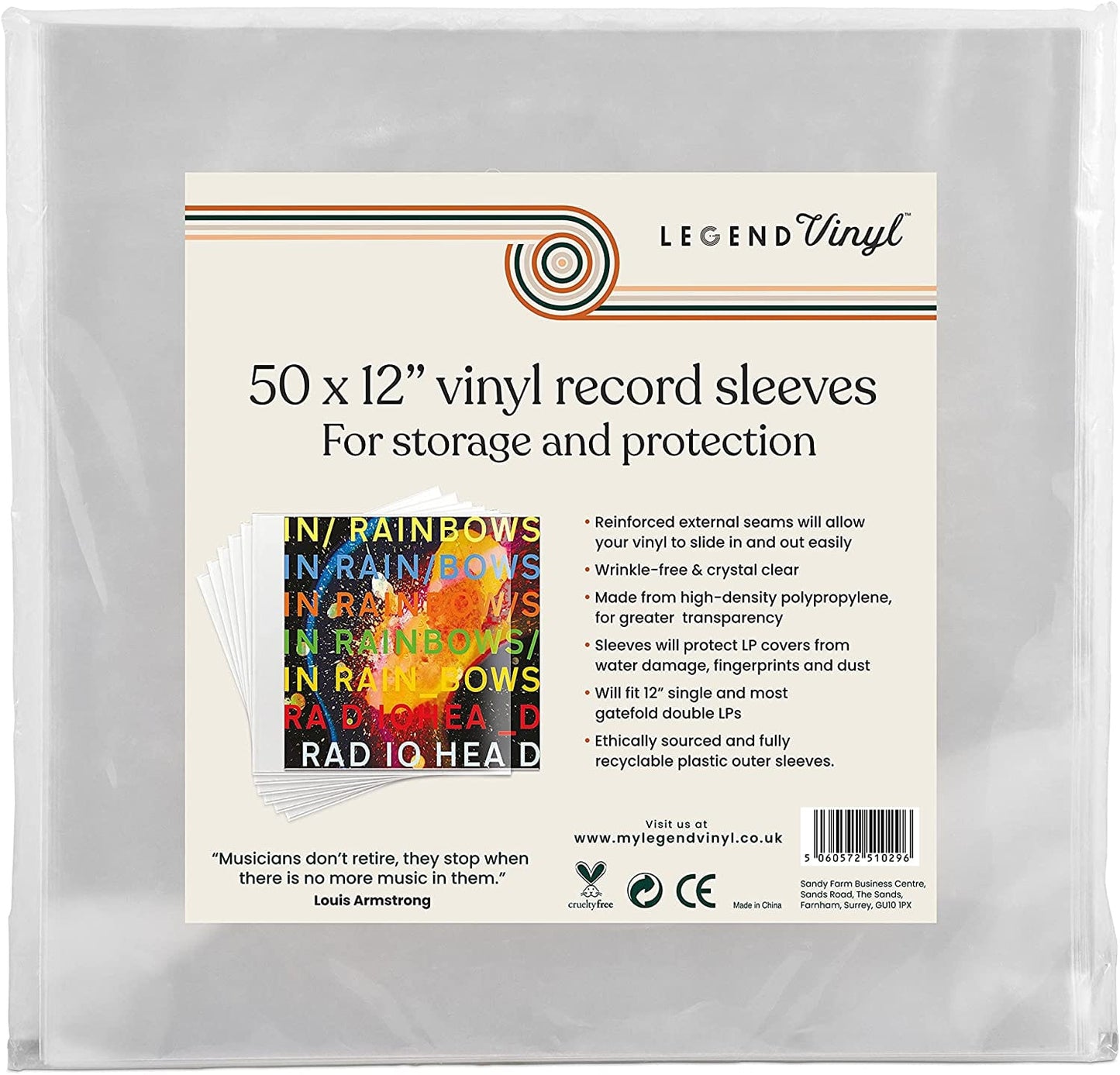 Legend Vinyl 50 X 12” Vinyl Record Sleeves [Accessories]