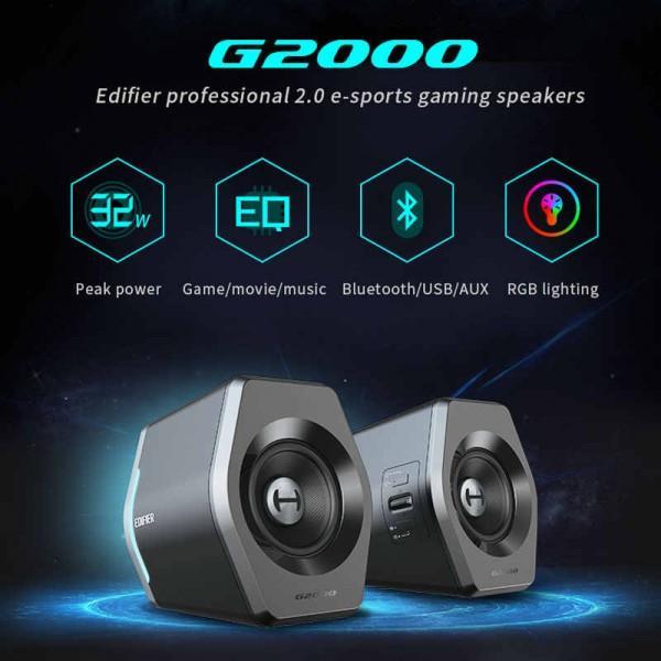 Edifier G2000 Active Gaming Speakers PC or Console with Bluetooth, RGB Lights & AUX Input[Tech & Turntables]